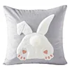 Easter Bunny Faux Fur Pillow Case 45x45cm Plush Rabbit Pillowcase for Home Decor