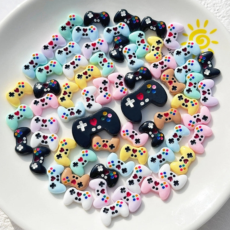 100 Pieces Cartoon Glossy Game Machine Handle Diy Resin Jewelry Accessories Mobile Phone Shell Cream Glue Patch Handmade Material