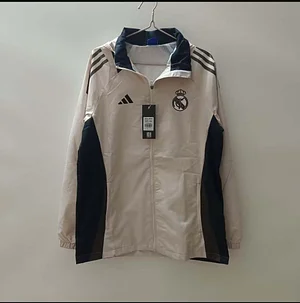 2024/2025 Real Madrid Windbreaker Off white Soccer Jersey 1:1 Thai Quality