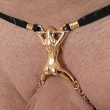 pornhint Pornhint Men's Gold Lady Luck G String New
