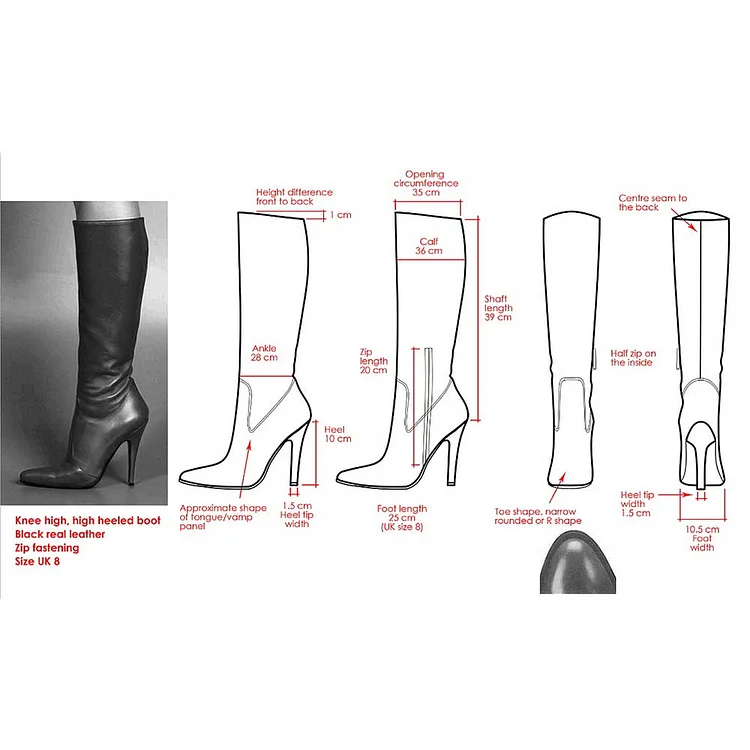 Custom Made Black Below-the-knee Boots for Women |FSJ Shoes