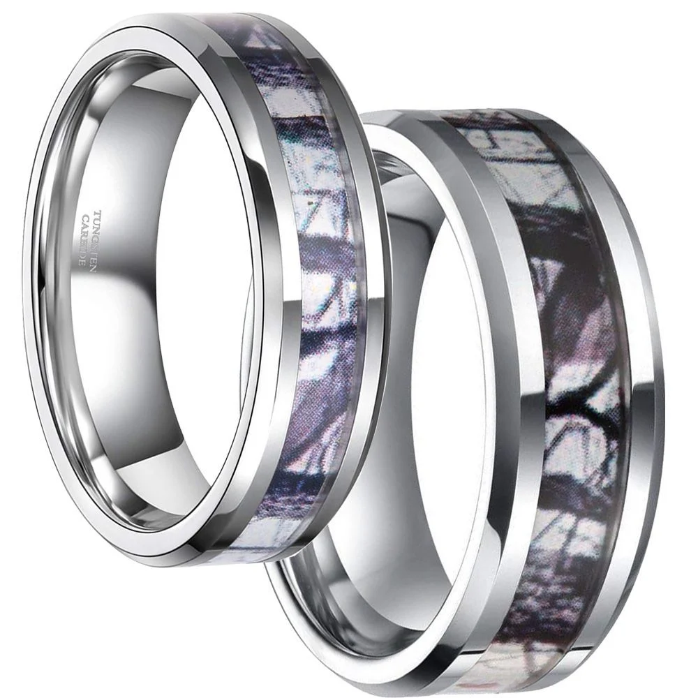 Camouflage Wedding Rings – Camo – Pink – Orange | Southern Sisters Designs