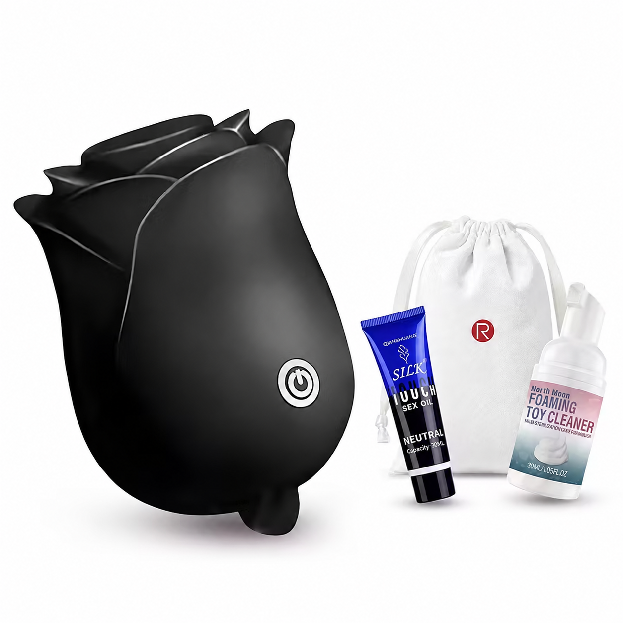 Black Rose Suction & Tongue + Lube & Bag