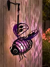 Painted Iron Bee Sculpture Metal Insect Garden Hanging Ornament