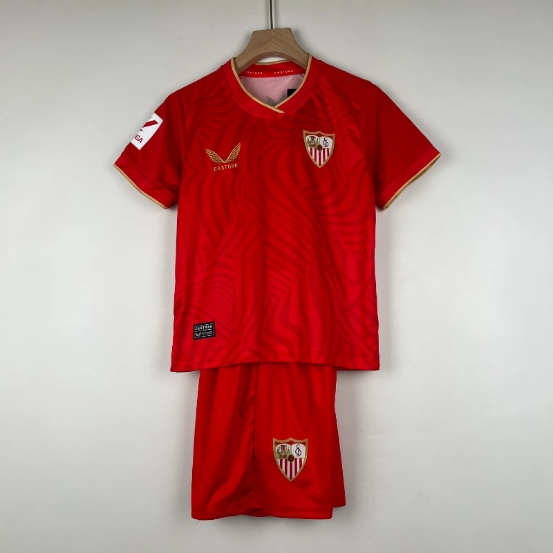23-24 Kids Sevilla Soccer Jersey Away