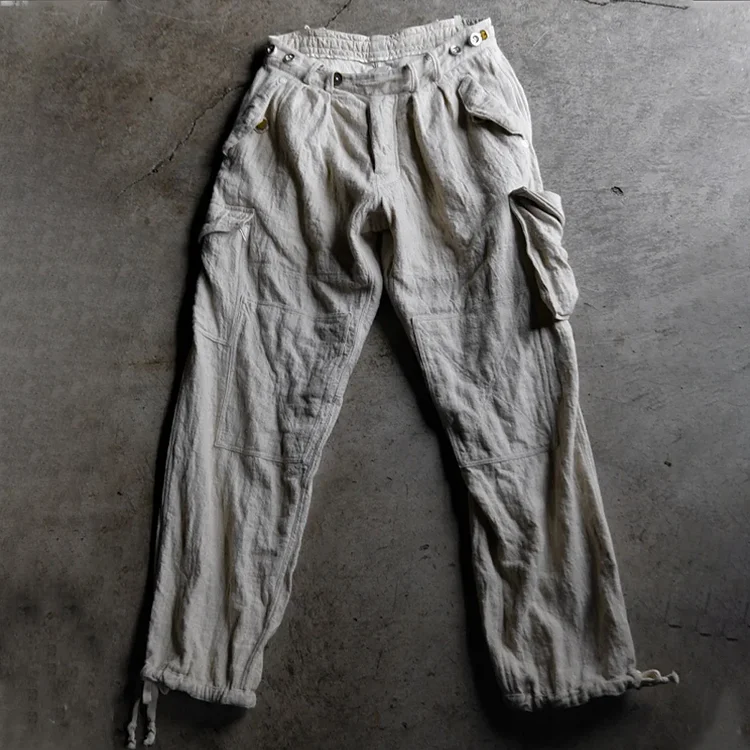 Men's Vintage Linen Cargo Pants