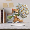 Diamond Painting Acrylic Daisy Orange Cat Desktop Diamond Painting Art Kits for Adults