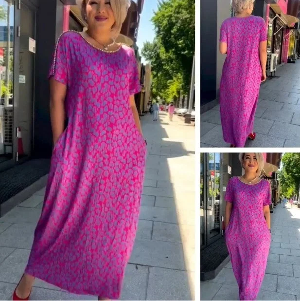 Stylish plus-size printed dress