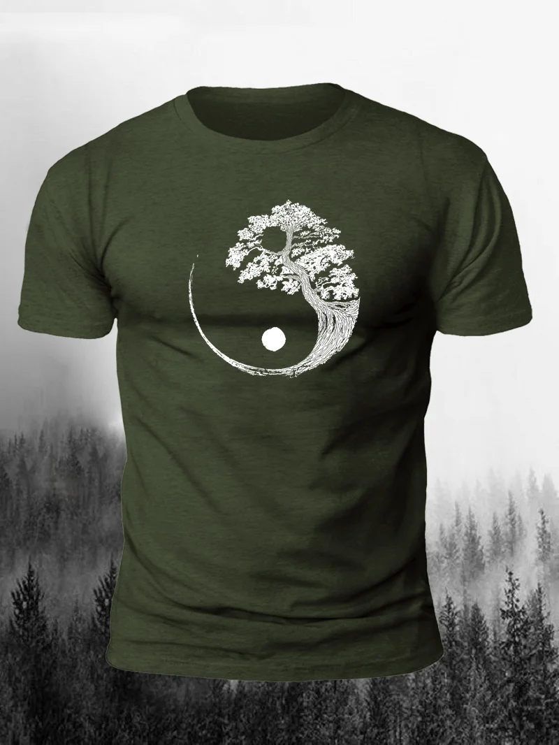 Men's Modern Banyan Tai Chi Bagua Short Sleeve Shirt in  mildstyles