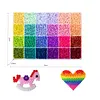 24-Color 7200pcs 2.6mm Fuse Bead Set | Acrylic Hollow Cylinder Beads, Elegant Pixel Art Beads