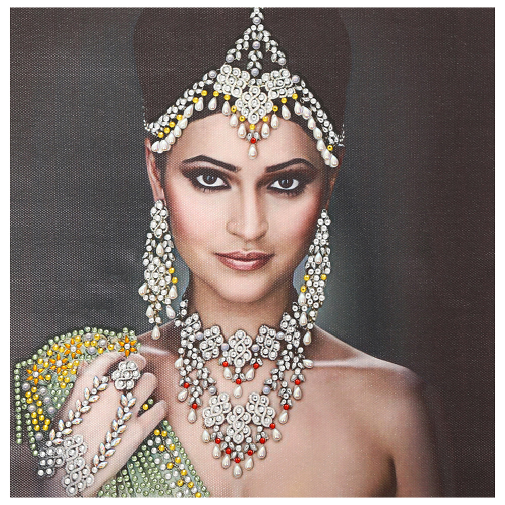 

30*30CM - Special Shaped Diamond Painting - Indian Lady, 501 Original