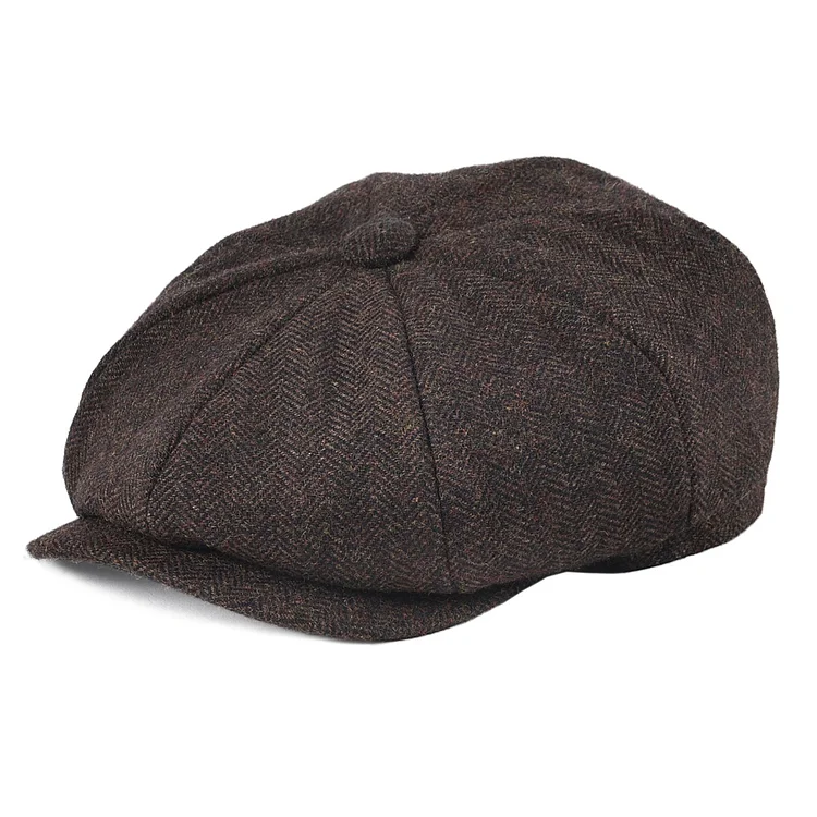 Classic Berets Wool Herringbone Tweed Newsboy Men Caps at Hiphopee