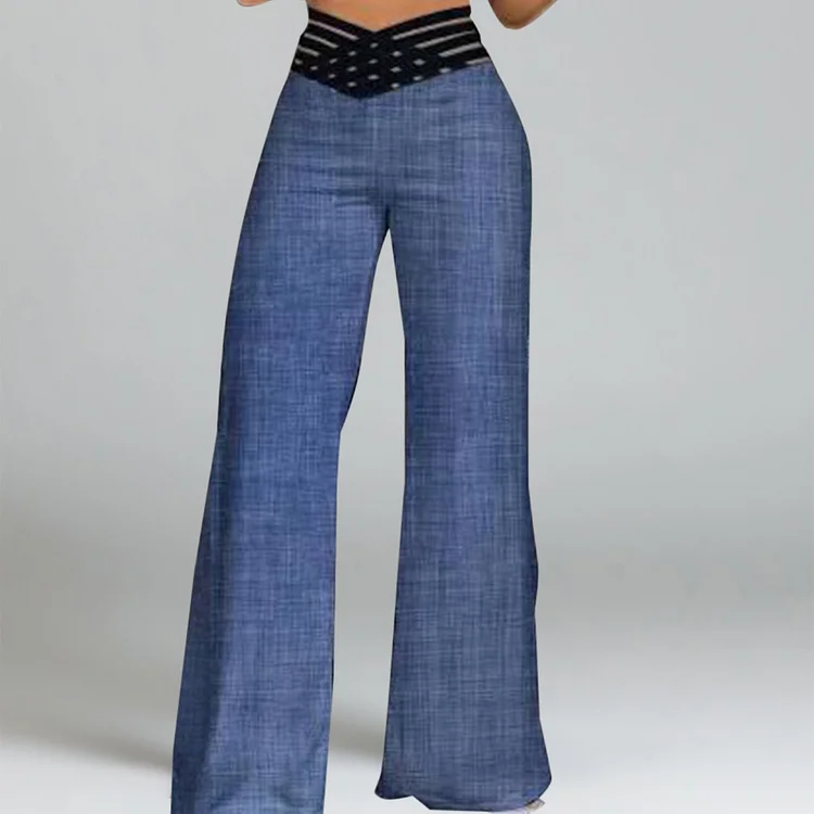 Casual Hollow High Waist Loose Wide Leg Pants