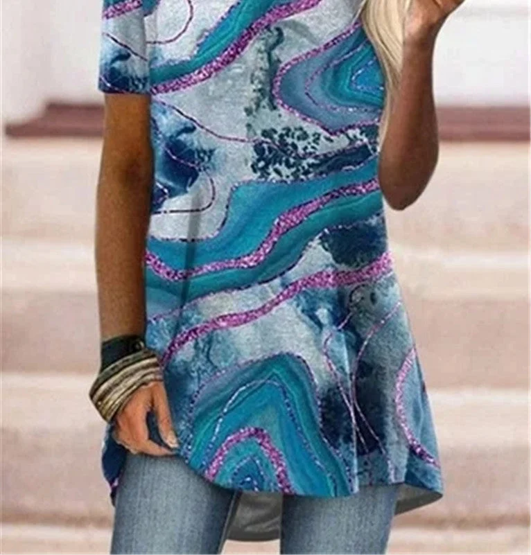 Women Half Sleeve V-neck Solid Color Dress