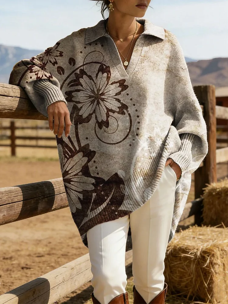 Women's Western-Style Ethnic Print Casual Top 