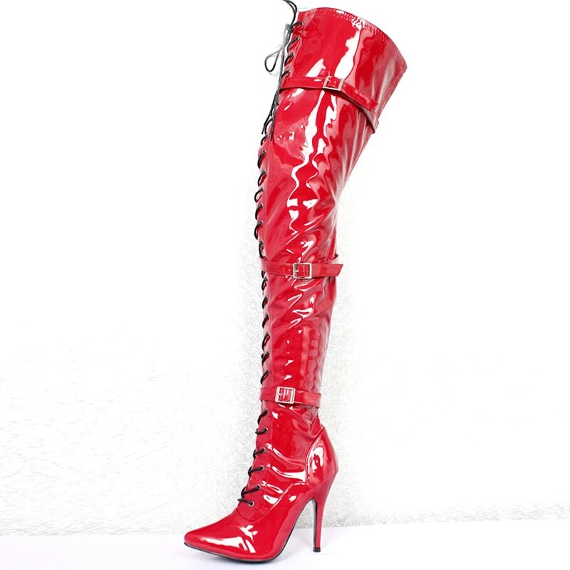 VCSHOES 4.72in High Height Boots Party Boots Pointed Toe Stiletto Heel Over-The-Knee Boots US Size 6-13 No.752