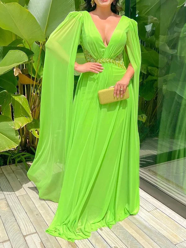 Fluorescent Solid Color Empire Sleeveless V-Neck Maxi Dresses