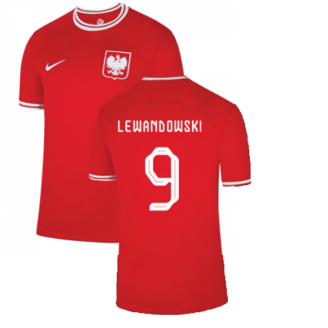 Maillot Pologne Robert Lewandowski 9 Extérieur Coupe du monde 2022