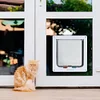 Cat Flap Door with 4 Way Security Lock Cat Dogs Flap Doors Cat Puppy Safety Gate
