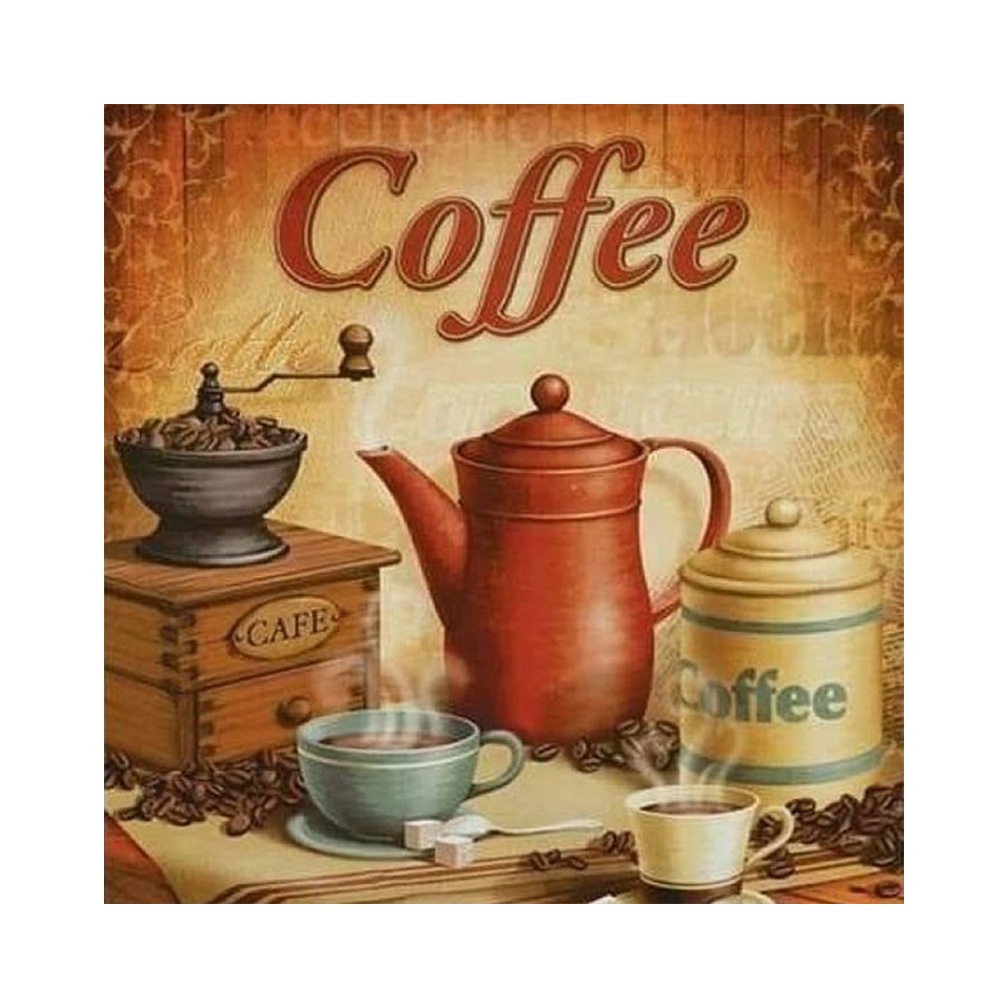 

Coffee - Round/Square Drill Diamond Painting 30*30cm, Round diamond 30*30cm, 501 Original