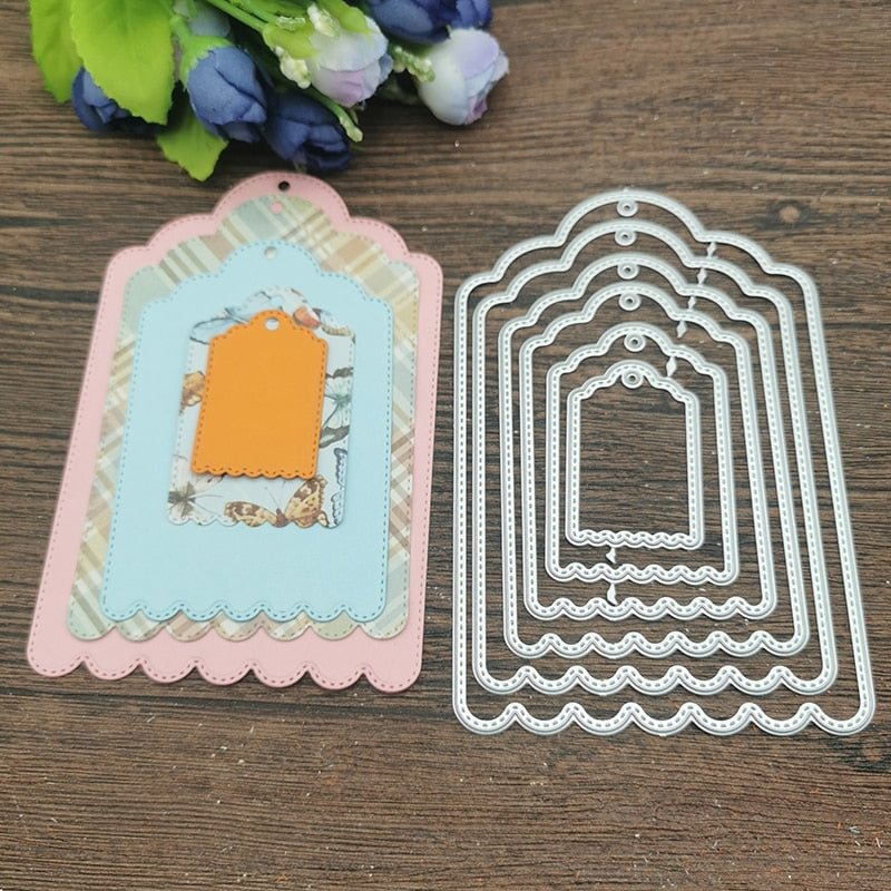 6pcs geometry Metal Cutting Dies Stencils For DIY Scrapbooking Decorative Embossing Handcraft Template