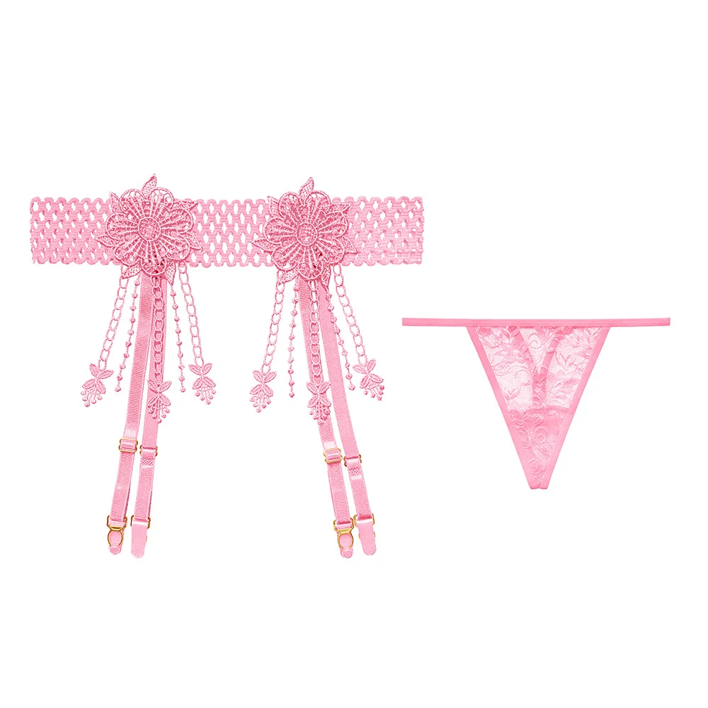 Nigikala Nigikala Silk Sexy Lace Garter Stockings 4 Claw Metal Buckle Tuxedo Seduced Long-Carpet Garter Garter 2068