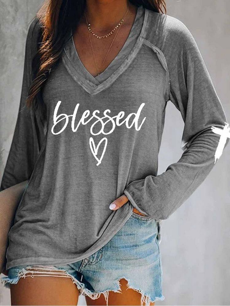 Jesus Has My Back, Blessed Long Sleeve T-shirt