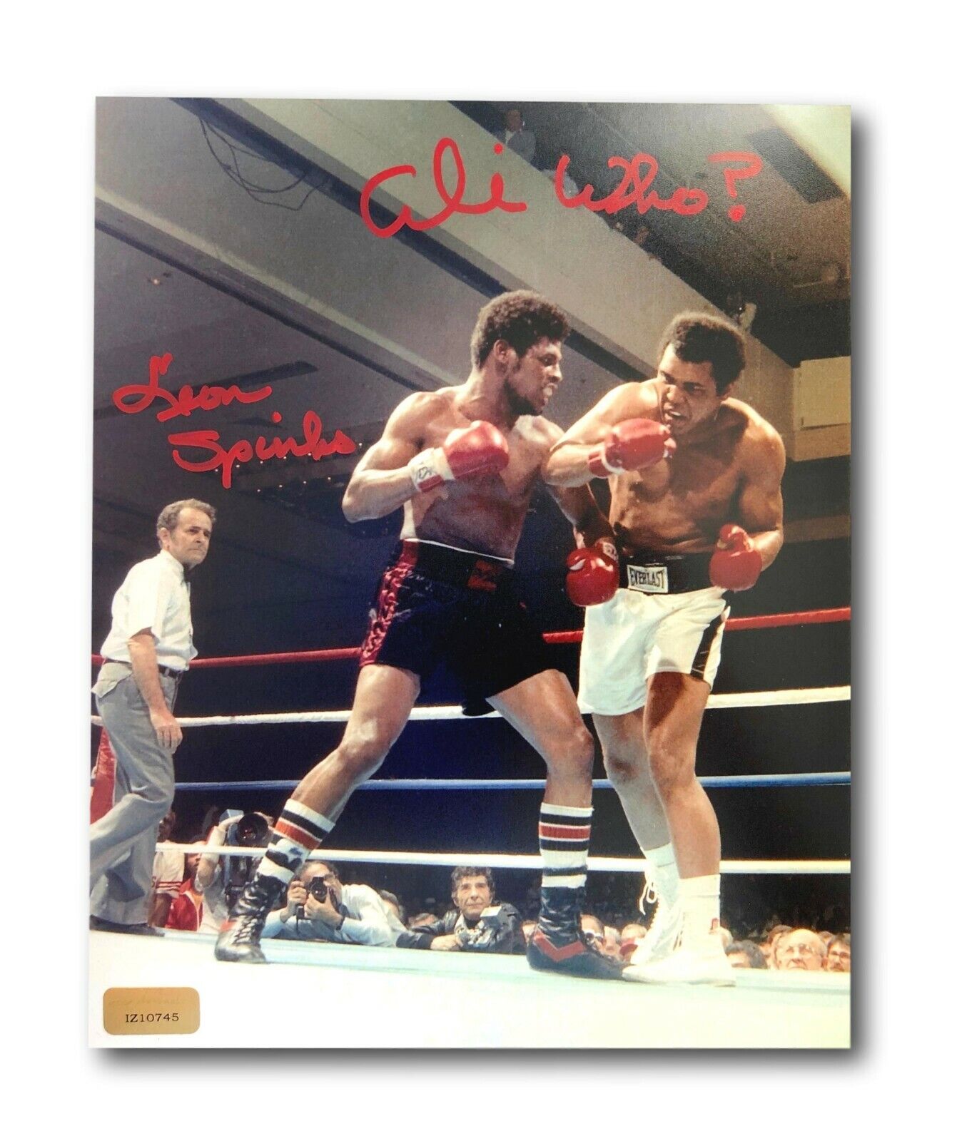 Leon Spinks Signed 8x10 Photo Poster painting Inscribed Ali Who?