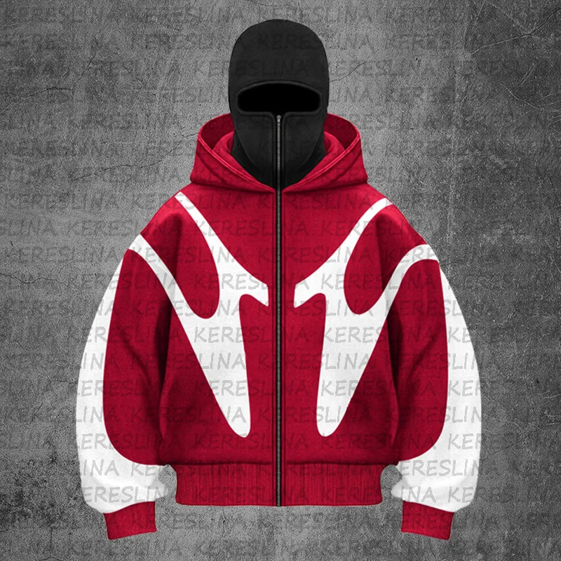 Athvotar Athvotar Double Hat Unique Design Hoodie Autumn And Winter New Men's And Women's Same Loose Y2K Jacket