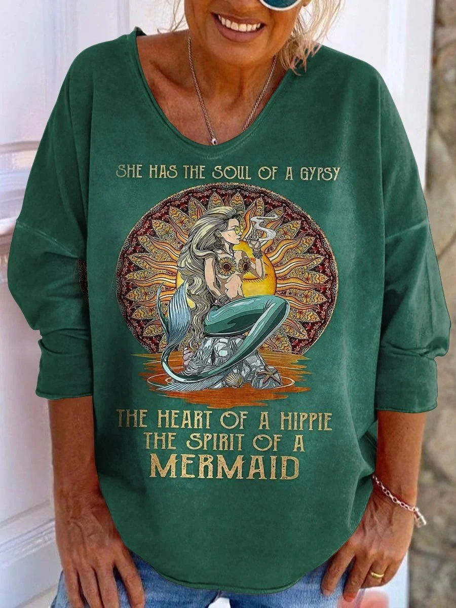 Women's She Has The Soul Of A Gypsy The Heart Of A Hippie The Spirit Of A Mermaid Casual Top
