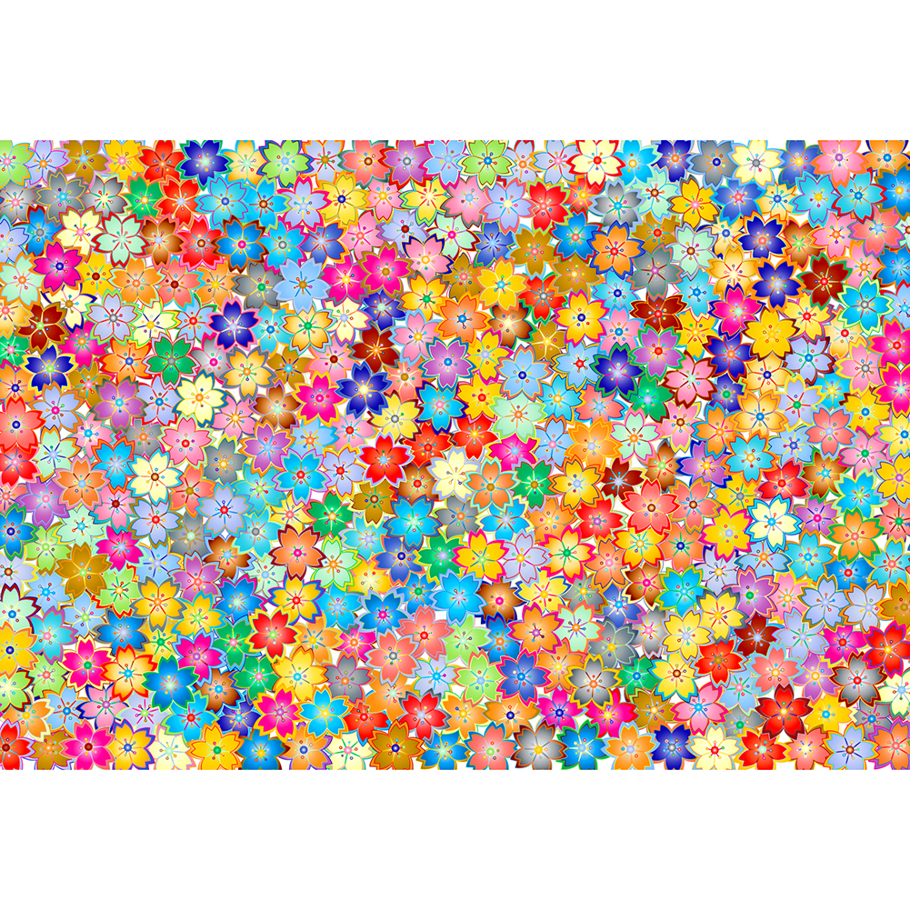 

Colorful Flowers - 1000 Pieces Jigsaw Puzzle, 501 Original