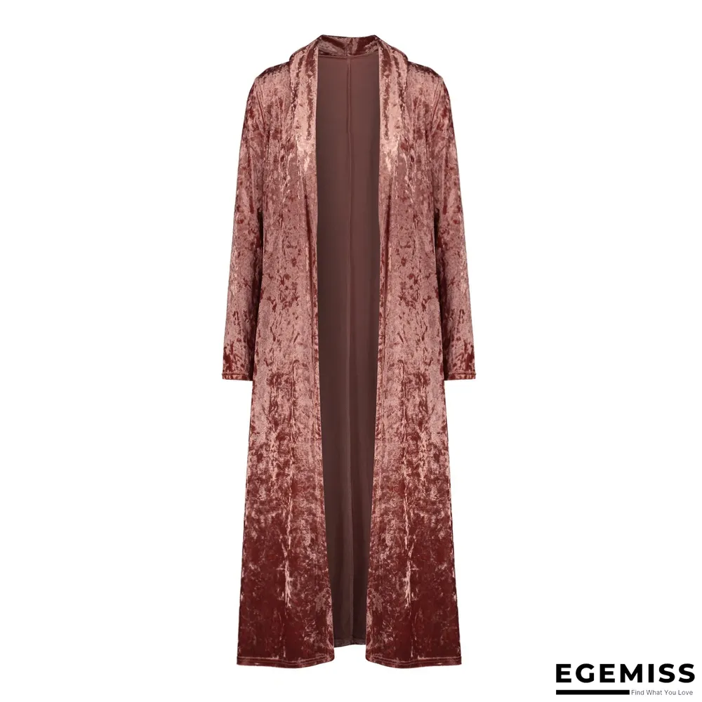 Long Sleeve Velvet Windbreaker Cardigan Coat | EGEMISS
