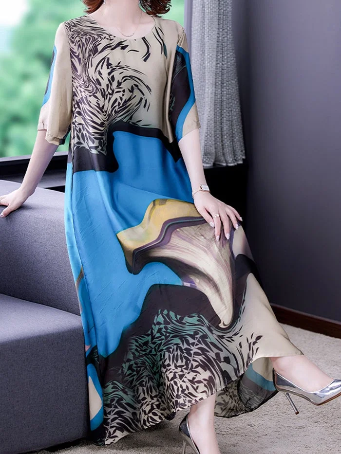 Fashion Print Silk Dress