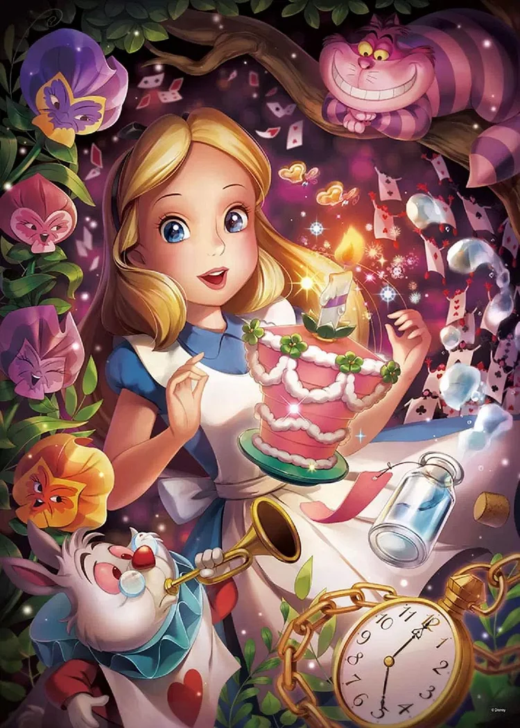 Disney's Tinkerbell Elf Alice In Wonderland (40*56CM) 11CT Stamped Cross Stitch gbfke