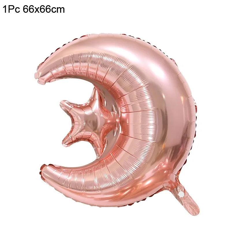 1Set Eid Mubarak Balloons Moon Star Ramadan Kareem Decoration Helium Foil Globos Banners Muslim Islamic Festival Party DIY Decor