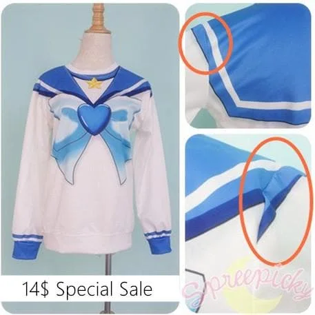 [Special Sale] [Sailor Moon] Sailor Mercury Defective Printing Sweatershirt SP151626