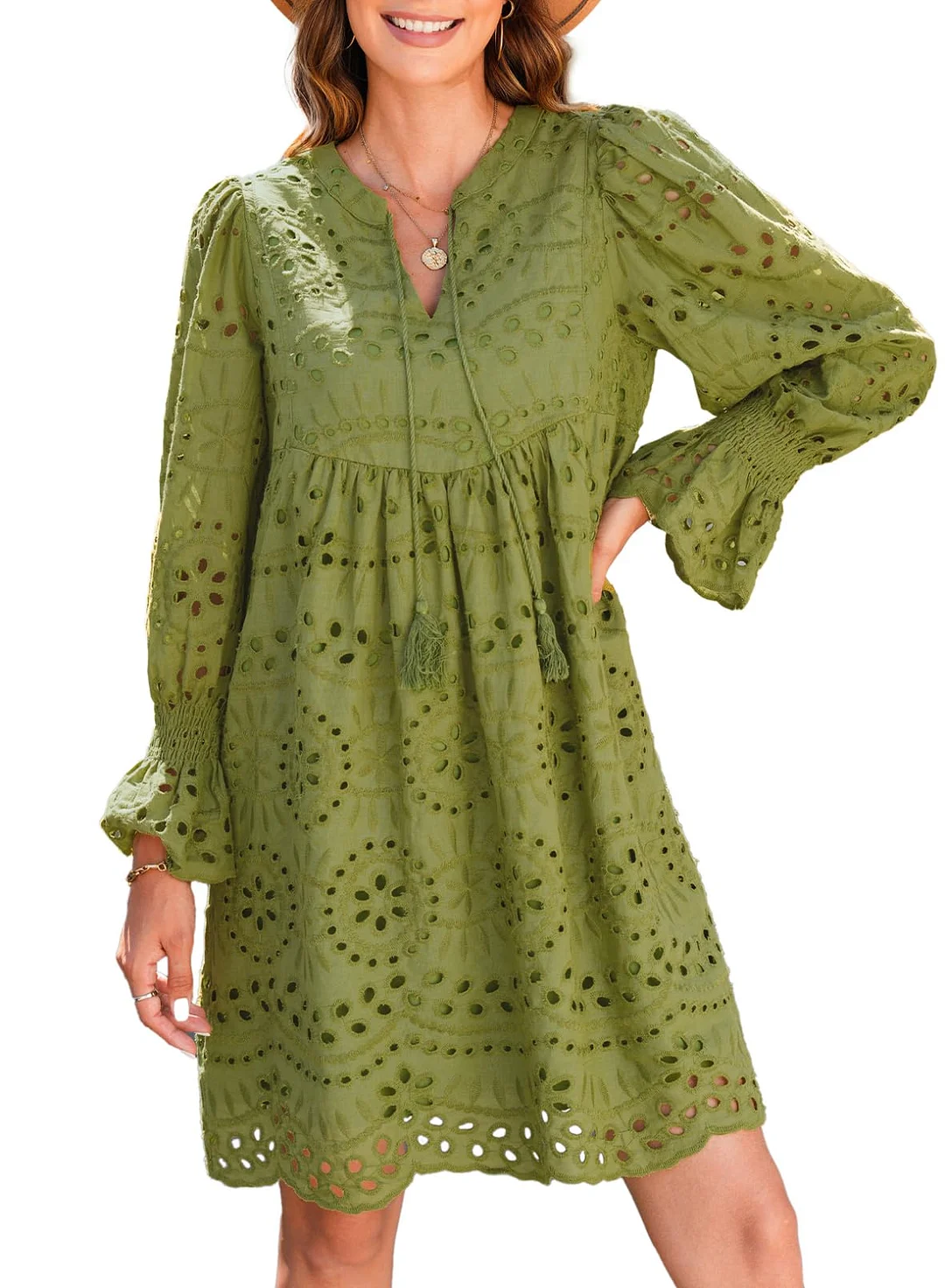 A Line Hollow Out Lace Ruffle Party Dresses(Buy 2 Free Shipping)