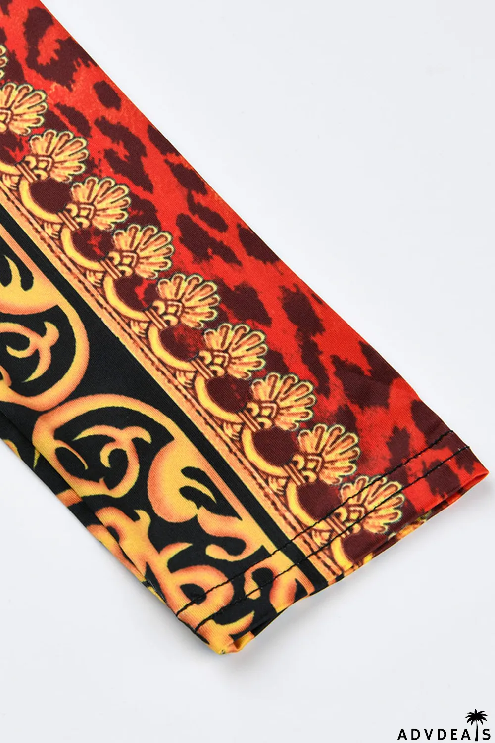 White Casual Printed Knitting Mid Calf Dress