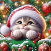 Christmas Kitten - 11CT Stamped Cross Stitch - 40*40cm - Cat Xmas