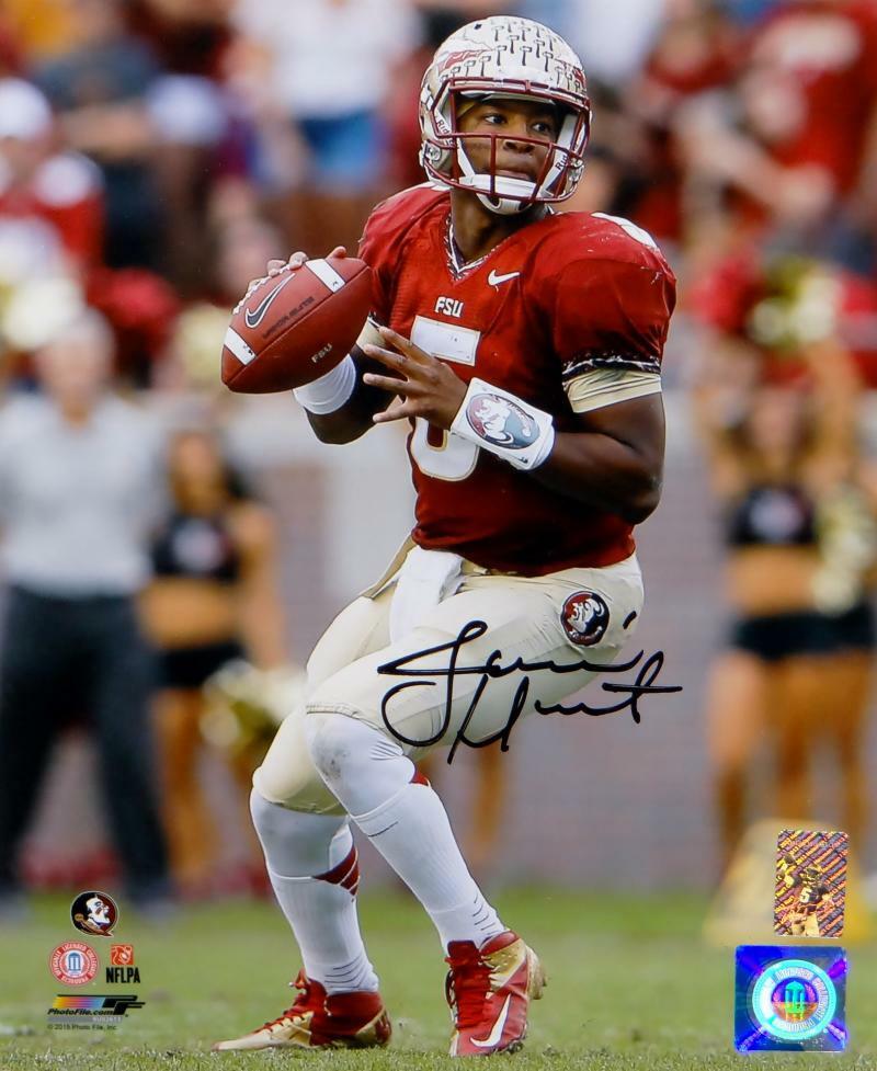 Jameis Winston Autographed Seminoles 8x10 Passing PF Photo Poster painting- Winston Hologram