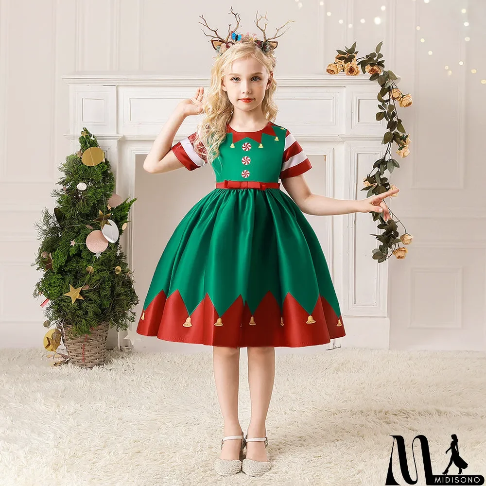 MidiSono - Toddler/Kids Girl Letter Floral Short sleeve Dresses