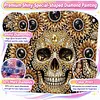 Partial Drill 5D Diamond Painting Kit Skull Abstract 30x30cm(Golden Skull)