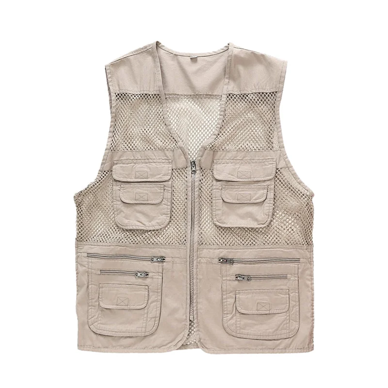 FISHING ZIPPERED THREE-DIMENSIONAL POCKET BREATHABLE VEST