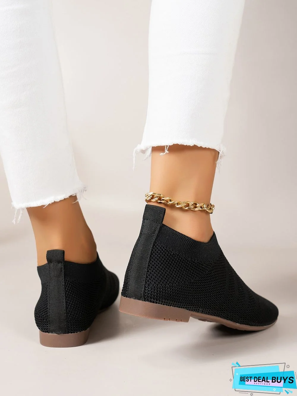 Breathable Mesh Fabric Soft Sole Lace-up Decor Flat Shoes