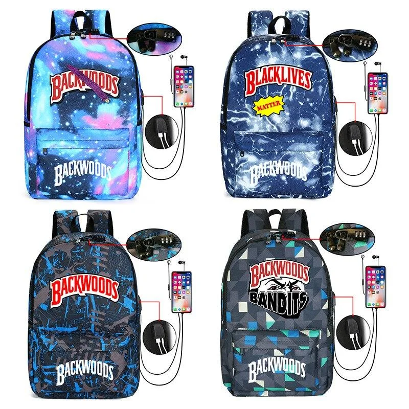 Backwoods Printed  Backpack Schoolbag Student Outdoor Travel Casual Bag Backpacks