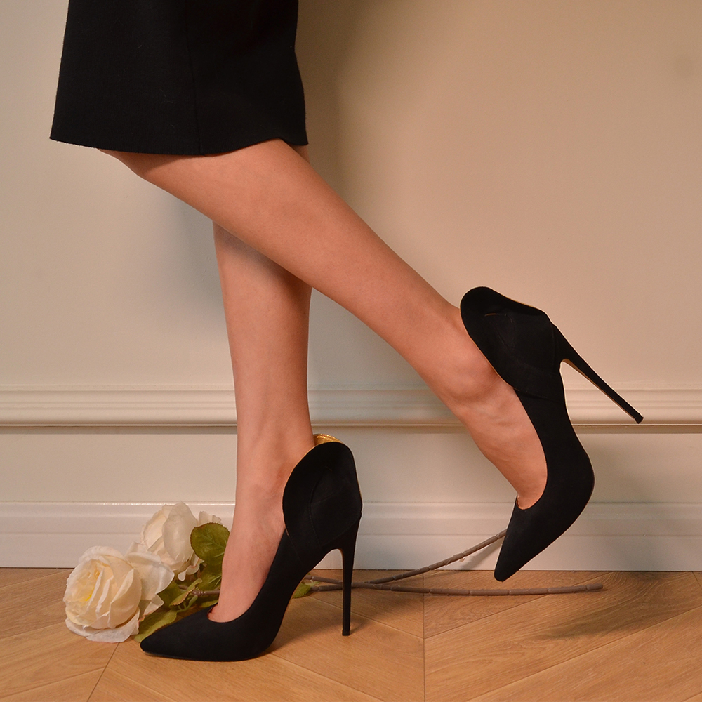 Black Charm High Heel Butterfly Pumps