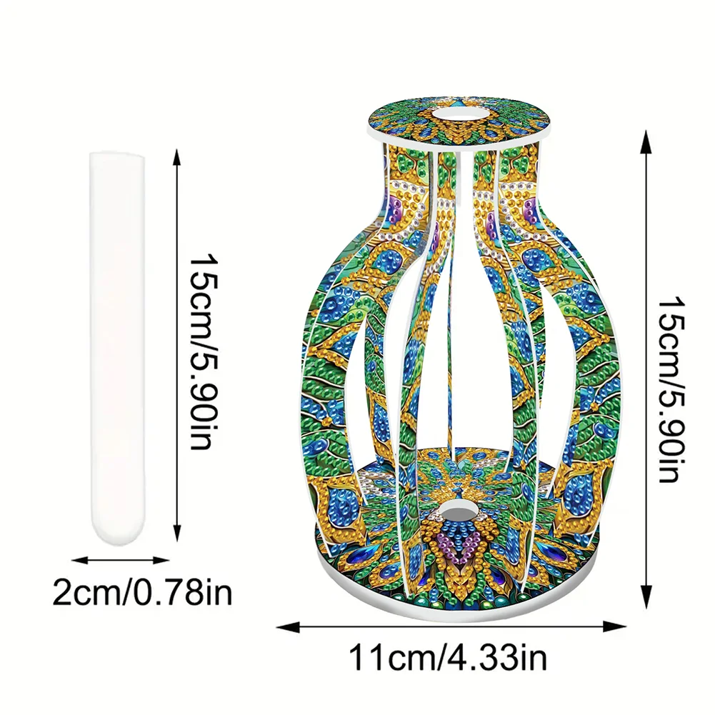 Flower Diamond Painting Flower Vase Rhinestones Desktop Ornaments for Home Decor