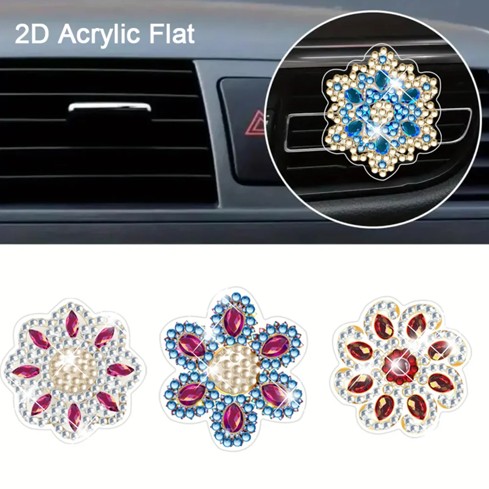4pc Mandala DIY Diamond Painting Car Air Vent Clip Air Freshener for Adult