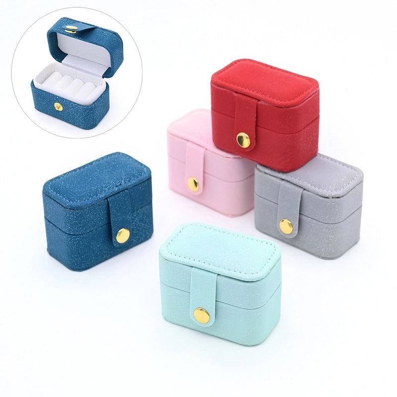 1 Pc/Package PU Casual Handmade Minimalist Outdoor Travel Daily Square Simple Solid Color Jewelry Boxes