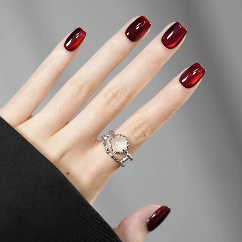 Wear Nail Beauty Nail Piece TikTok Hot Blush Gradient Butterfly Nail Sticker Finished Detachable Fake Nail